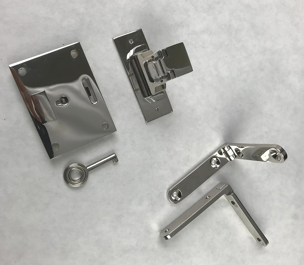 Set of 5 Premium Italian Box Lock & Hinge Sets – Silver Plated - Solid Brass