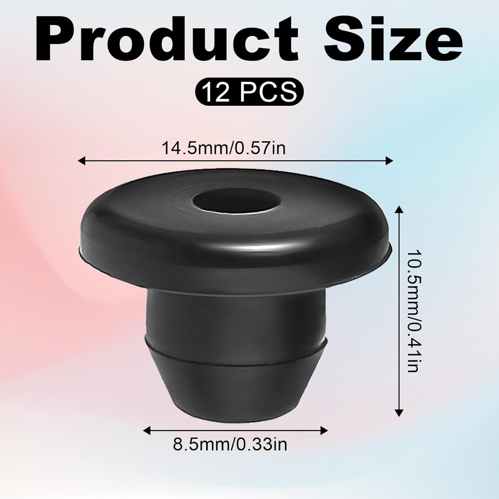 Professional 12-Piece Hydraulic Rubber Jack Plug Kit - Black Flat-Head Design