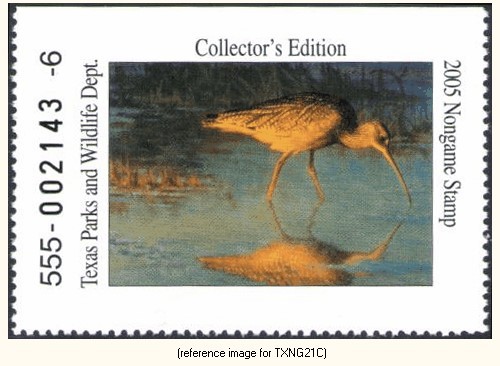 D2K Texas Non-Game Stamp 2005 $---- (curlew)