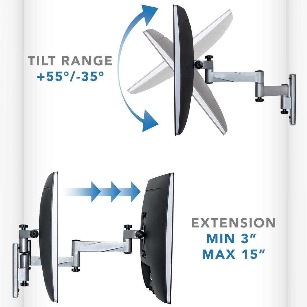Locking RV TV Mount with Dual Wall Plates & Quick Release , Full Motion