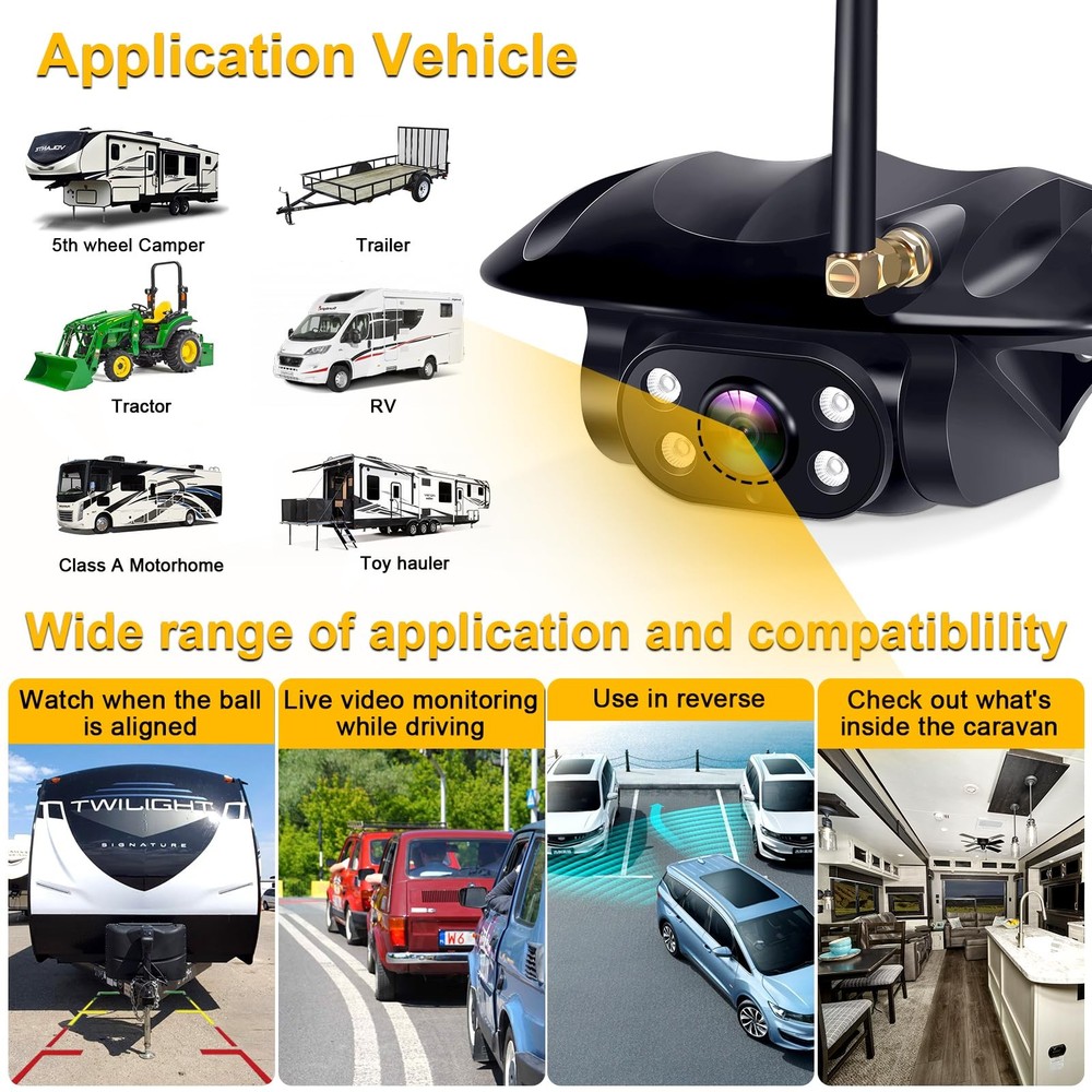 RV Backup Camera Wireless Easy Install Plug Play for Furrion Pre-Wired RVs -...