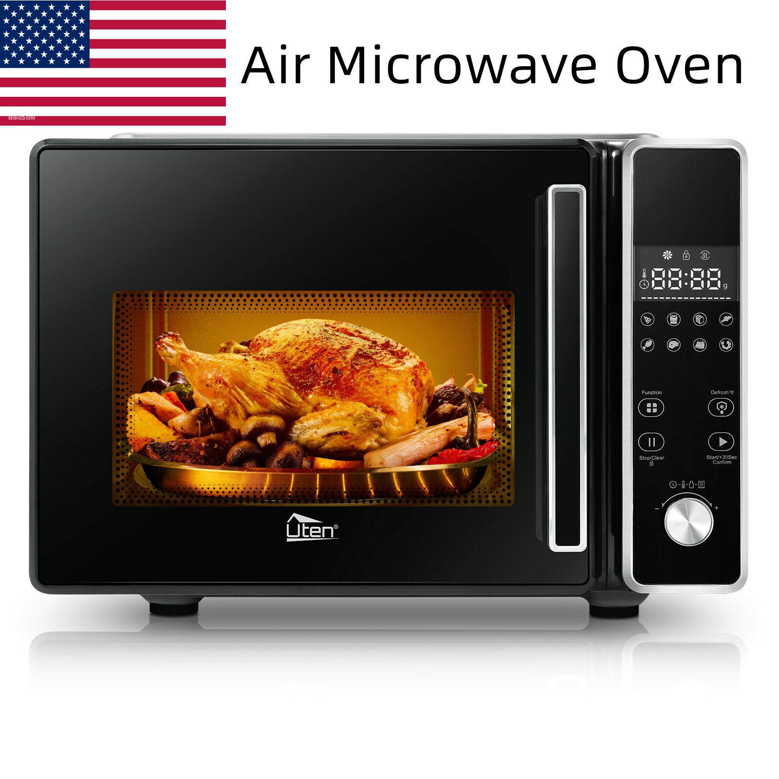 Smart 24L Microwave Oven Air Fryer Combo Cooker LED Display Countertop Kitchen