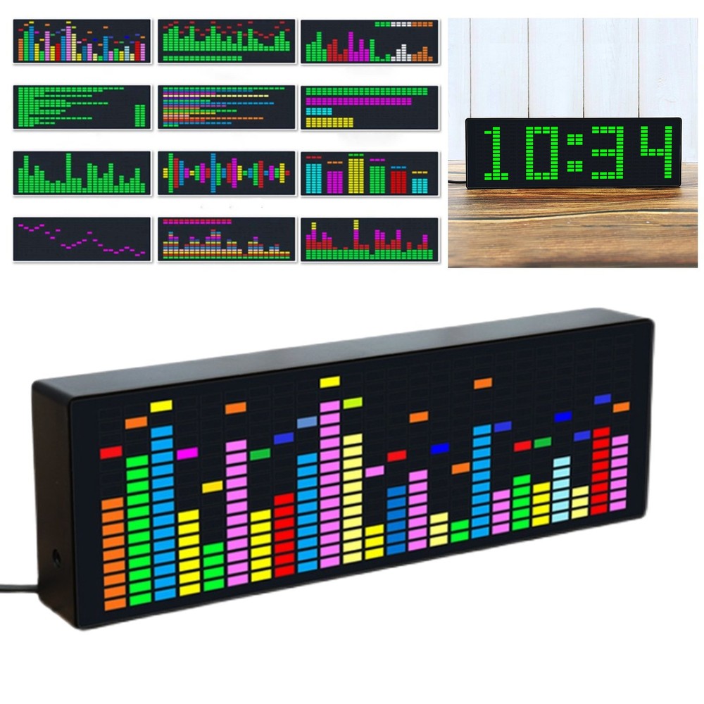 Stereo VU Meter Indicator Music Spectrum Analyzer Level LED Display Amplifier