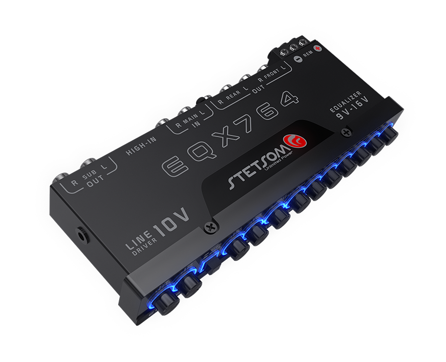 Stetsom EQX764 7-equalization bands, 4 input channels and 6 output channels