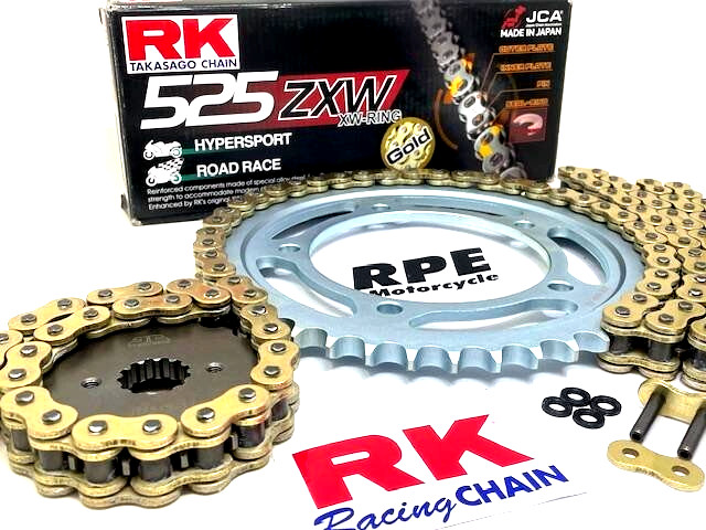 2002-2012 SUZUKI DL1000 V-STROM RK 525 ZXW GOLD RACING CHAIN AND SPROCKETS KIT