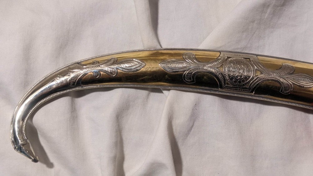 Authentic 16-3/4" Morocco Dagger Khanjar Handmade Silver Dagger Berber + CORD