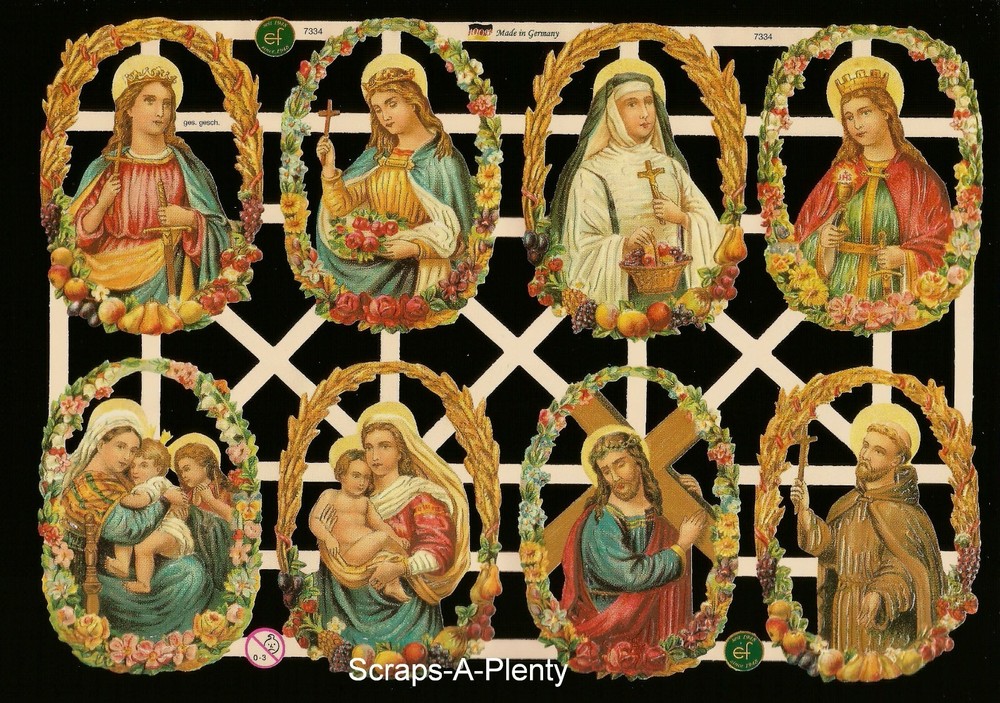 German Embossed Scrap Die Cut Relief - Christmas Easter Jesus Religious EF7334