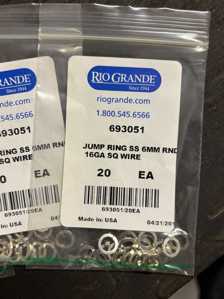 Sterling Silver Jump Rings 16GA Square 6mm