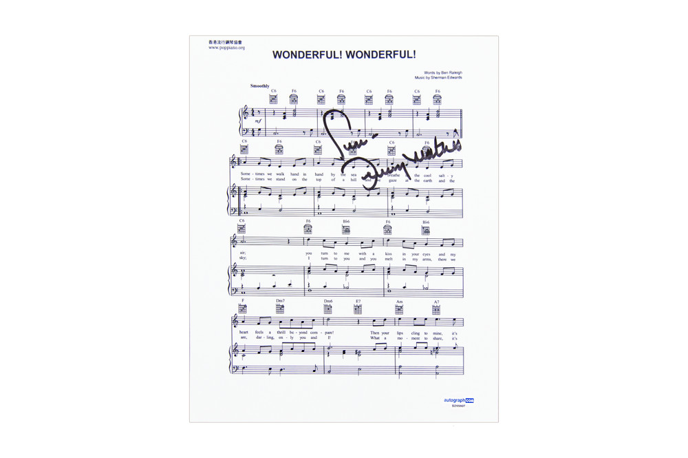 Johnny Mathis Autographed Music Sheet (ACOA)