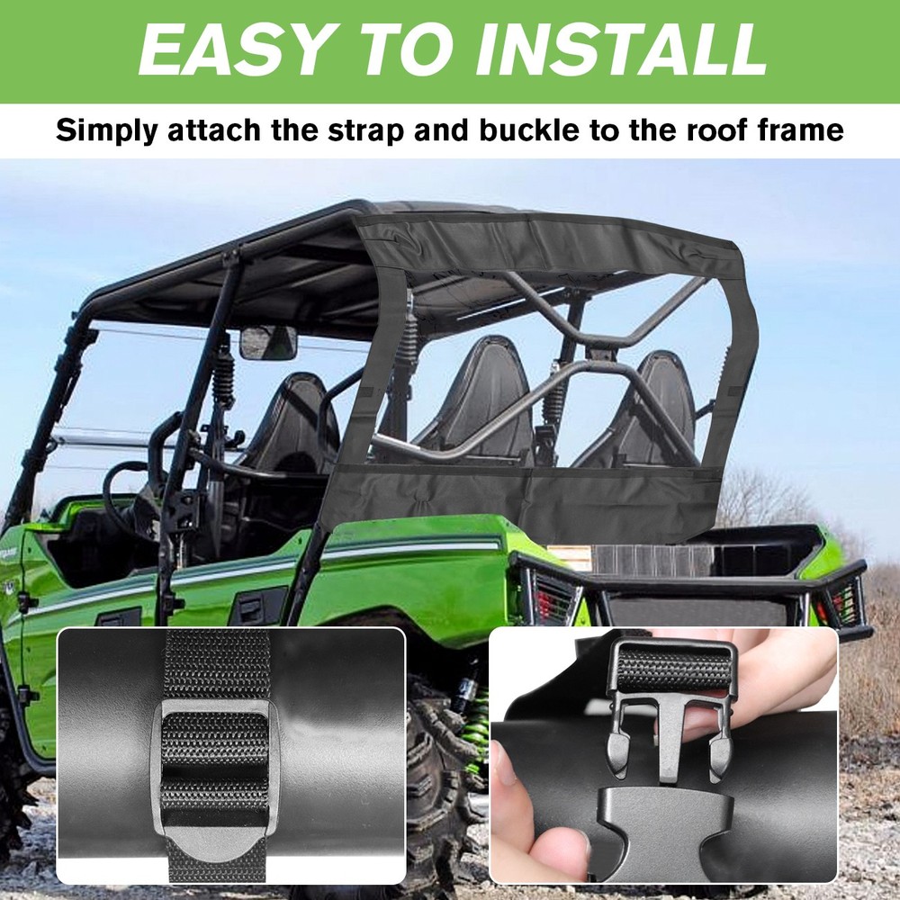 Rear Window Windshield Soft Back Windscreen For 2014-24 Kawasaki Teryx4 800 UTV