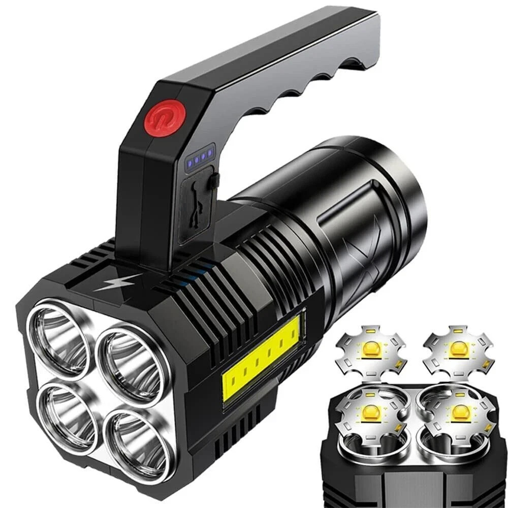 9000000 Lumens Super Bright LED Flashlight Tactical Rechargeable LED Work Lights