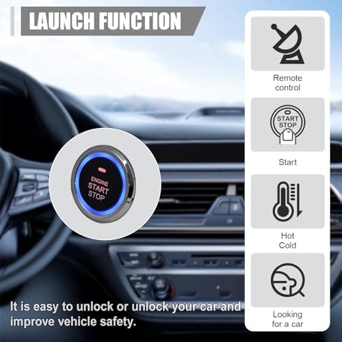 Car Smart Push Engine Start Button Kit & Keyless Entry Starter System,