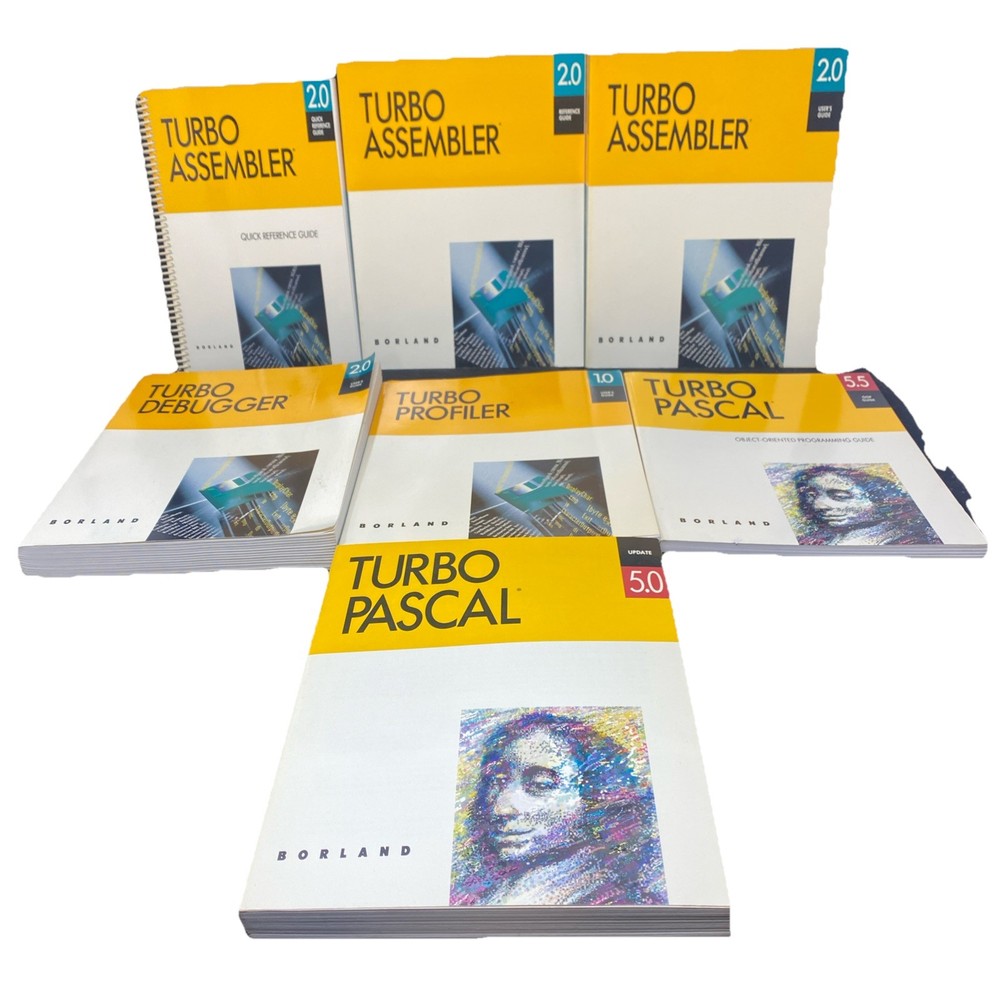 Borland Turbo Assembler 2.0, Debugger 2.0, Profiler 1.0, Pascal 5.5 Books