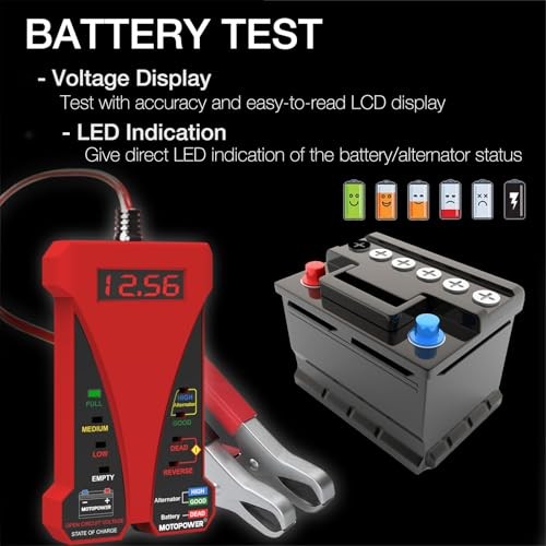 MP0514C 12V Digital Battery Tester Voltmeter and Charging System Analyzer