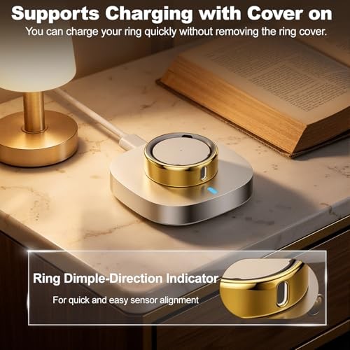 4 Pack Upgraded Ring Covers Compatible with Oura Ring Size 9 Gold*2+Silver*2