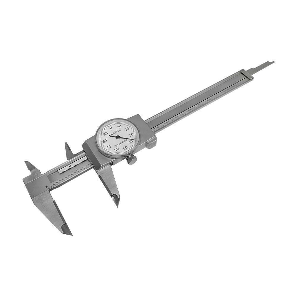 Shockproof 6'' Dial Caliper with Carbide Tipped Jaws