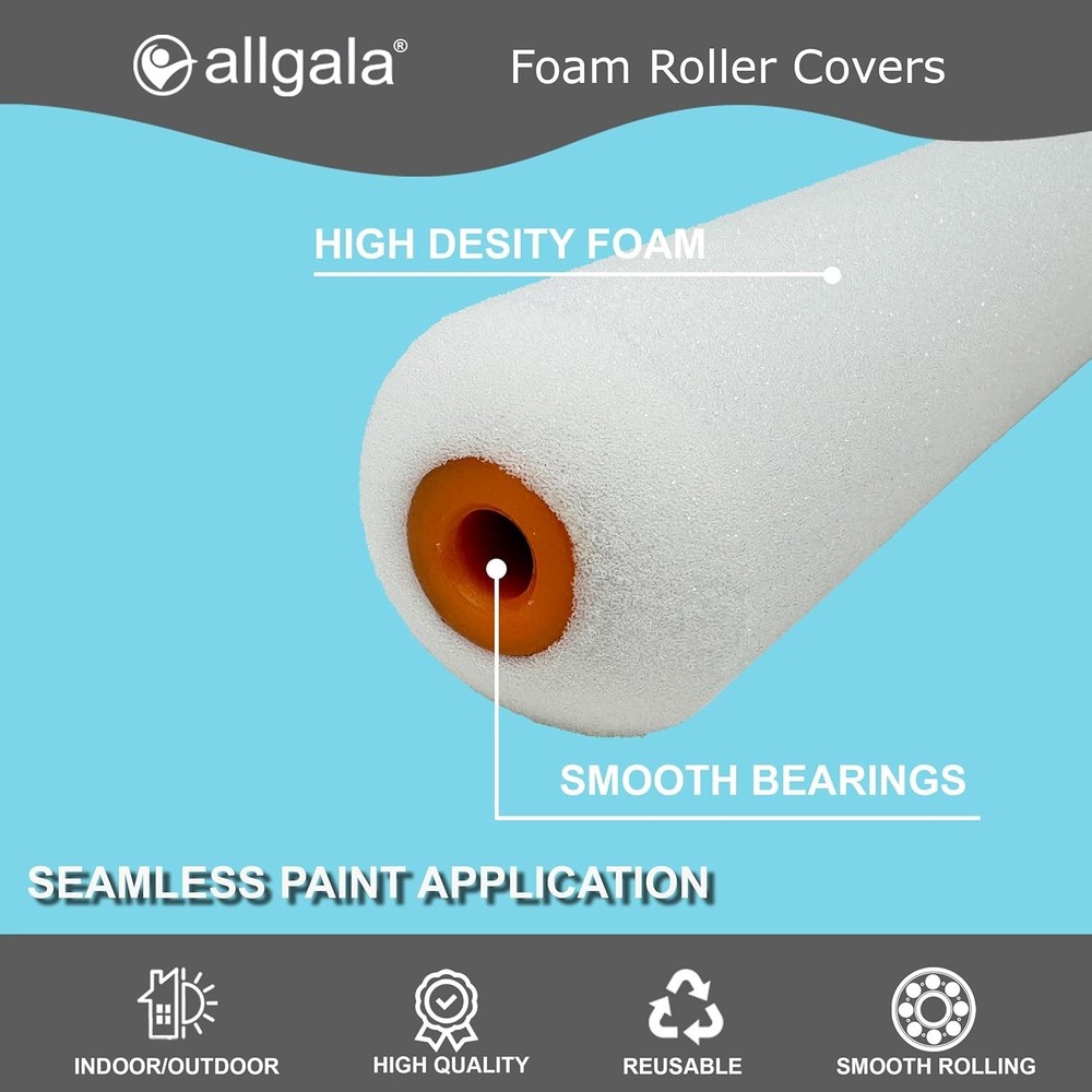 High-Density Foam Paint Rollers - 24 Pack of 6