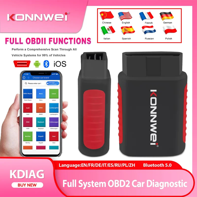 Transform Car Maintenance with KONNWEI KDIAG Bluetooth OBD2 Scanner