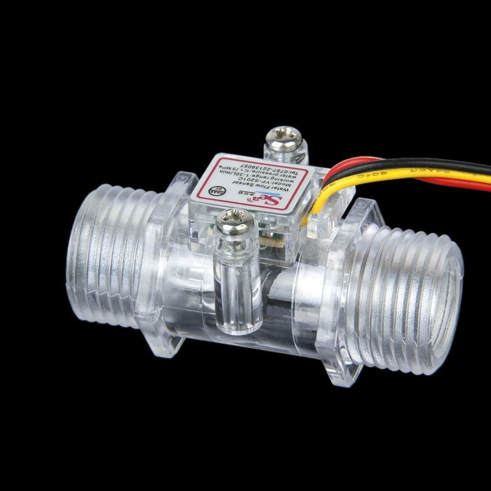 G1/2" Copper Water Flow Hall Sensor Switch Flow Meter Flowmeter Counter D
