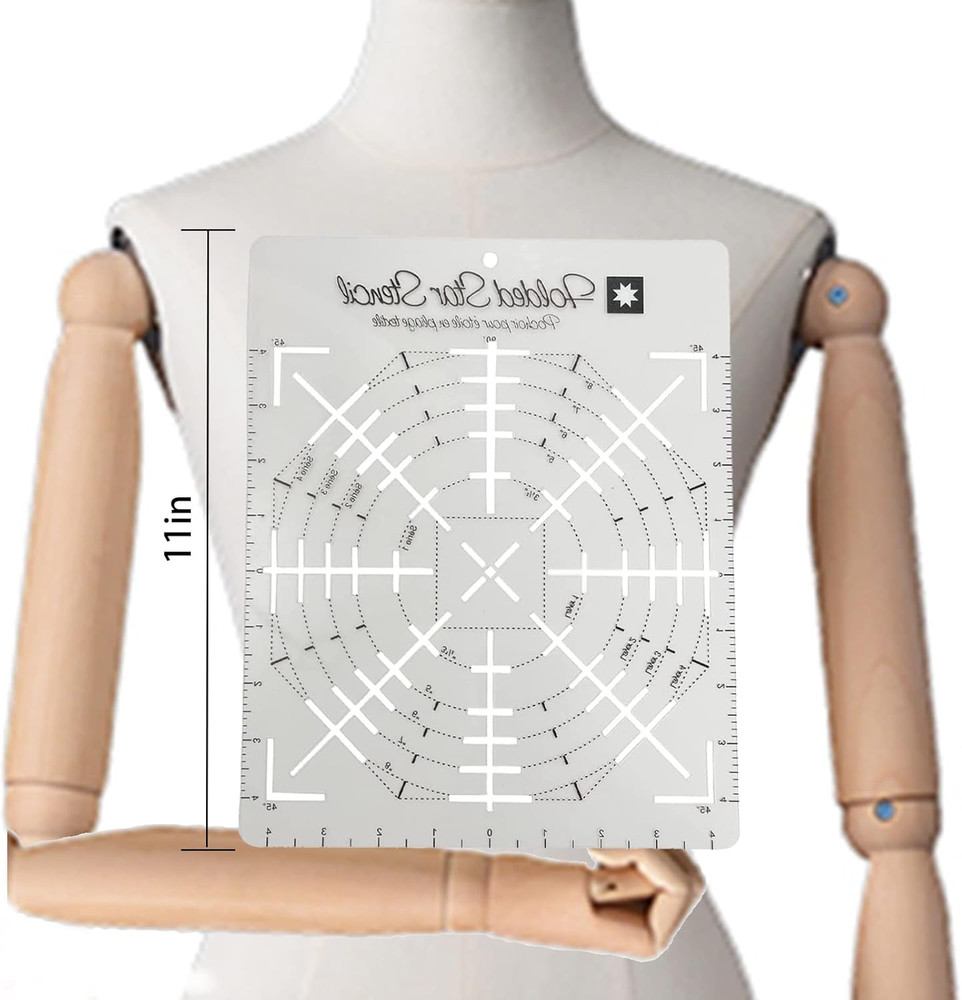 1 Pcs Folded Star Guide Stencil Sewing Quilting Template for Fabric Patchwork Pl