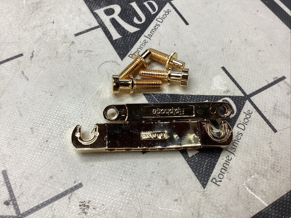 Epiphone Locktone Locking Tunomatic Adjustable Stop Tail Guitar Bridge Gold