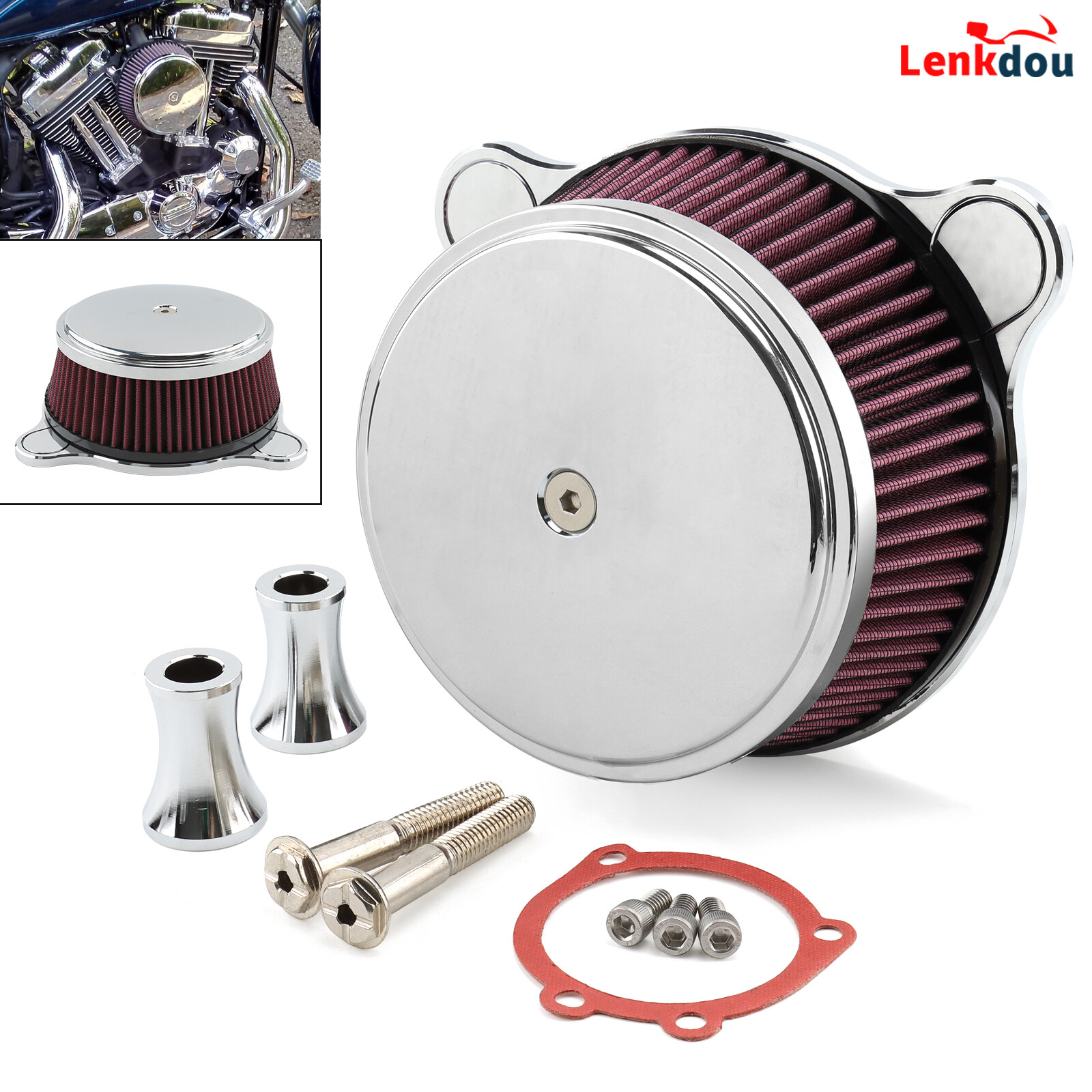 CNC Air Cleaner Intake Filter For Harley 93-07 EVO & Twin Cam Touring Dyna 93-17