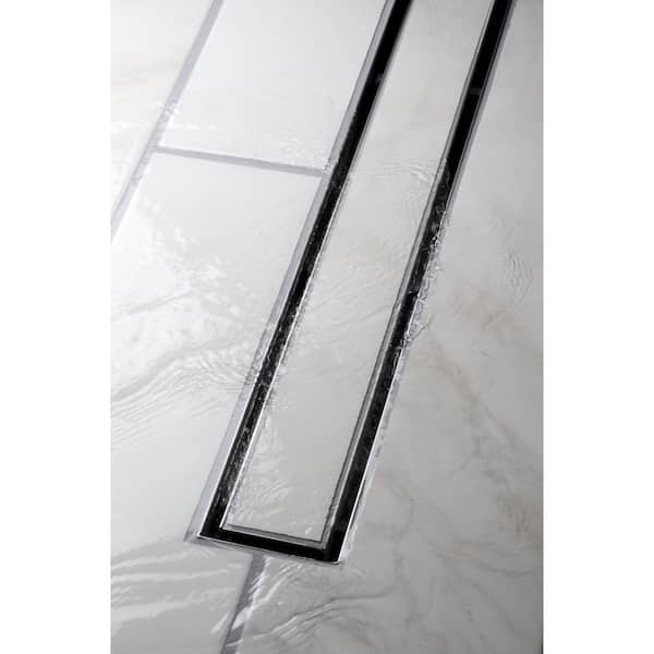 Oatey Designline 28 in Rectangular Linear Shower Drain Tile In Stainless Steel