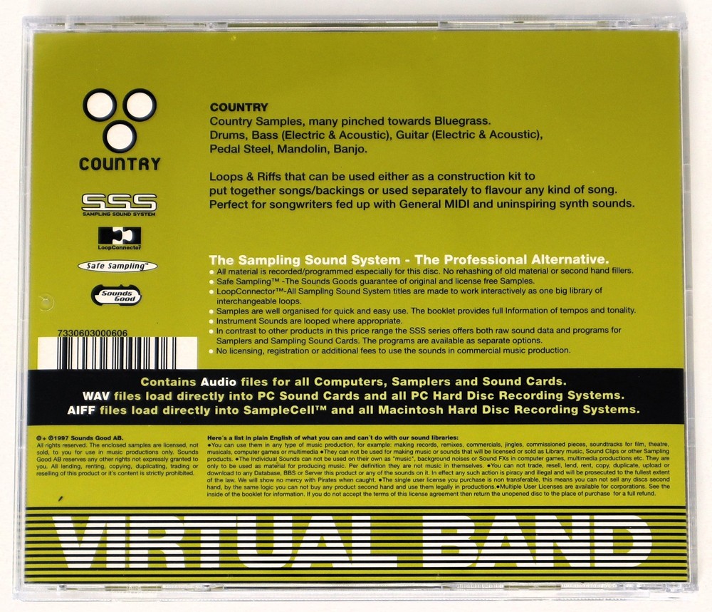 Sounds Good Country Sampling Sound System Sample/Sound Library/Sampling CD