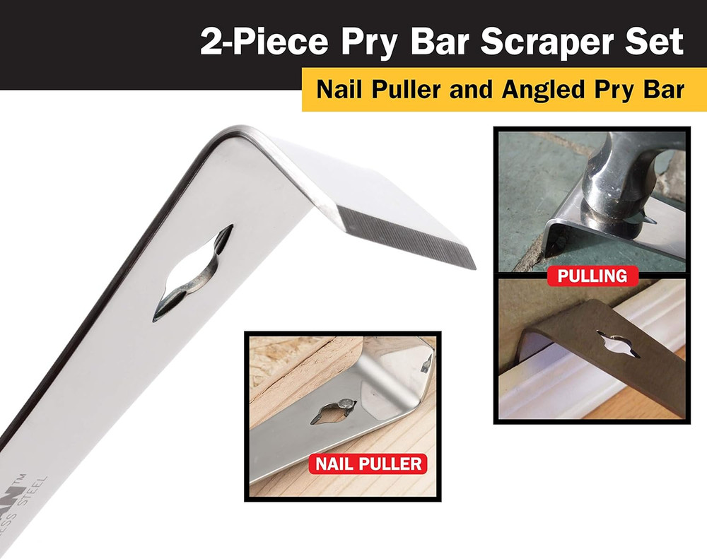 17005 2-Piece Stainless Steel Pry Bar Scraper Set