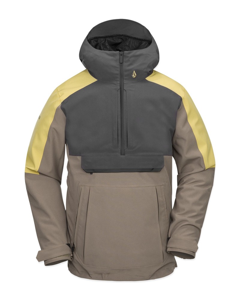 Volcom Brighton Pullover Men's Winter Jacket, Chestnut Brown, Large