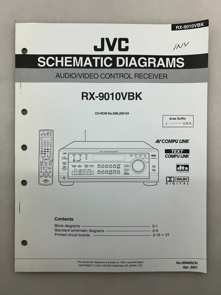 JVC HR-9010VBK Original Schematics Free Shipping
