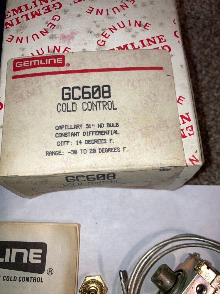 NEW GEMLINE GC608 COLD CONTROL SWITCH 31" CAPILLARY, NOS