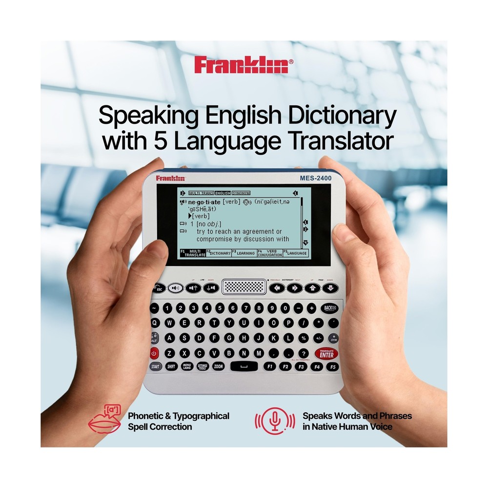 Franklin MES-2400 Digital Talking Dictionary, Multi-Language Translator, Talk...