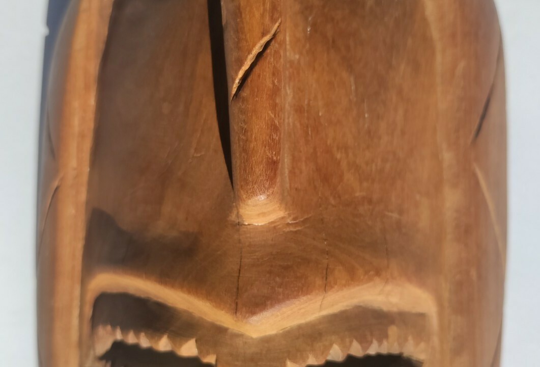 10.25" X 5.5" Hand Carved Wooden African Mask