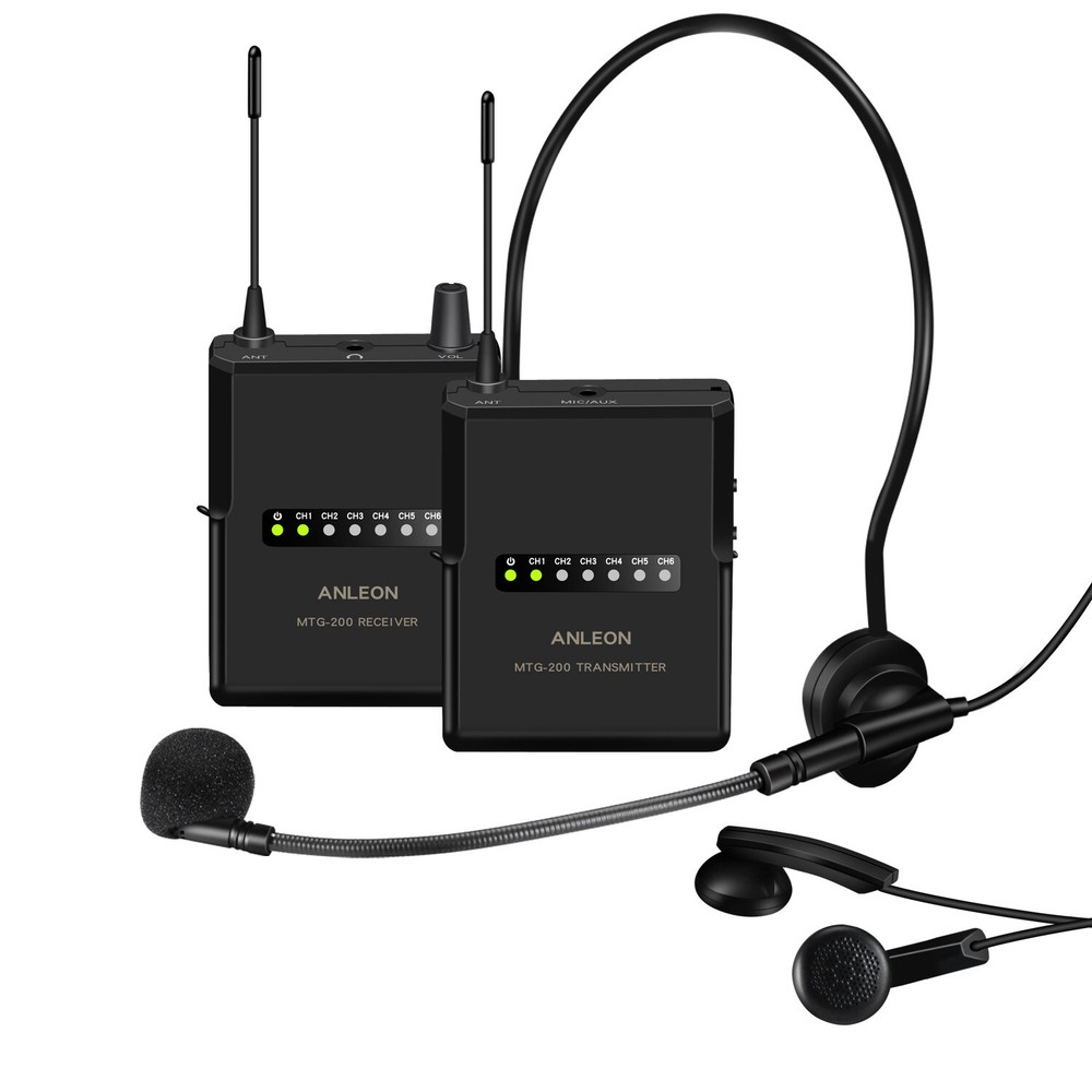 MTG-200 Lavalier Wireless Tour Guide System, Tour Guide Audio System 4Receives