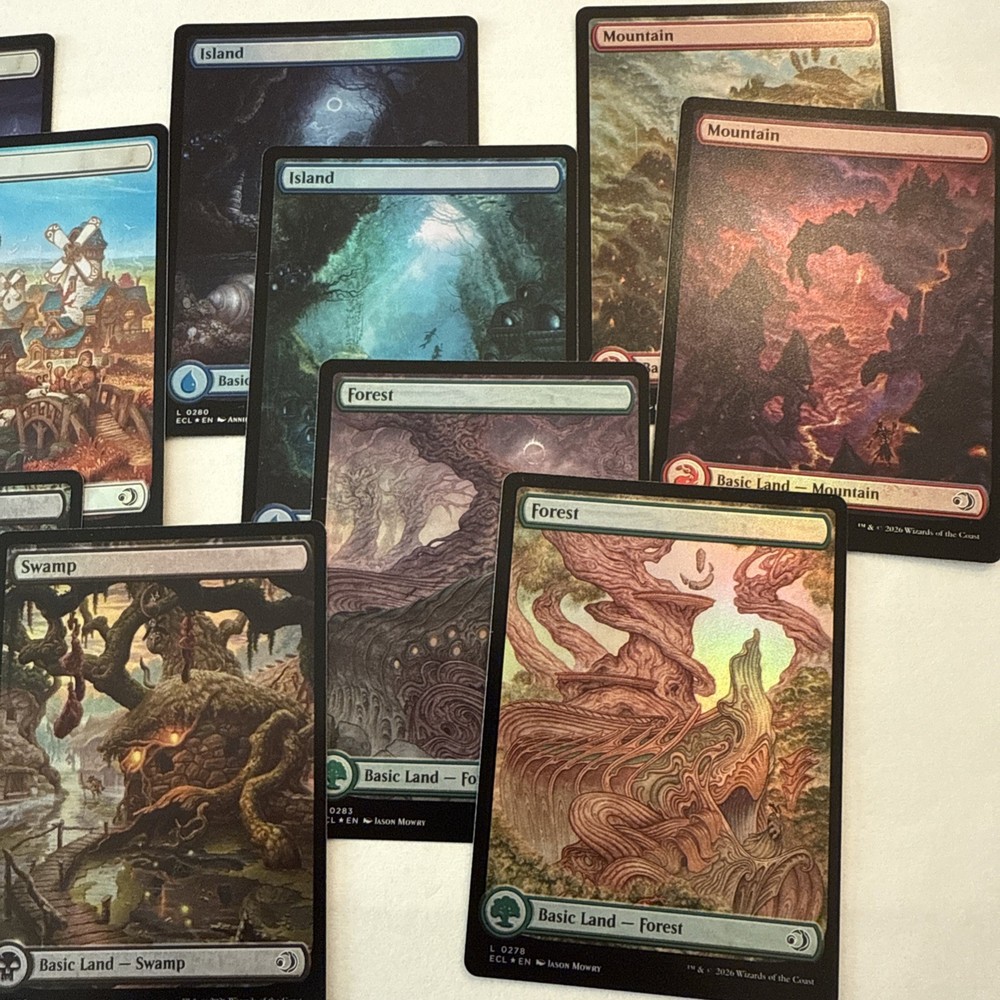 FOIL Lorwyn Eclipsed Full Art Basic Land Complete Set 10 Cards Mint Unplayed ECL