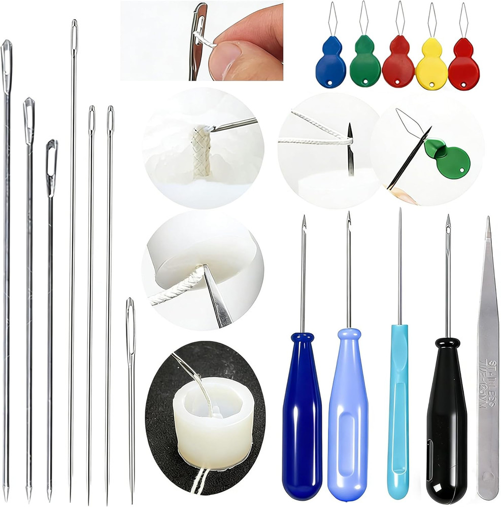 17PCS Long Needle Set for Candle Making and Silicone Mold Insertion