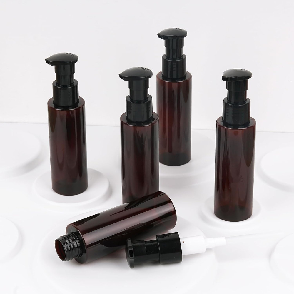 Plastic Pump Bottles Dispenser Leak Proof 3.5Oz/105Ml 5 Pack Portable Empty Refi