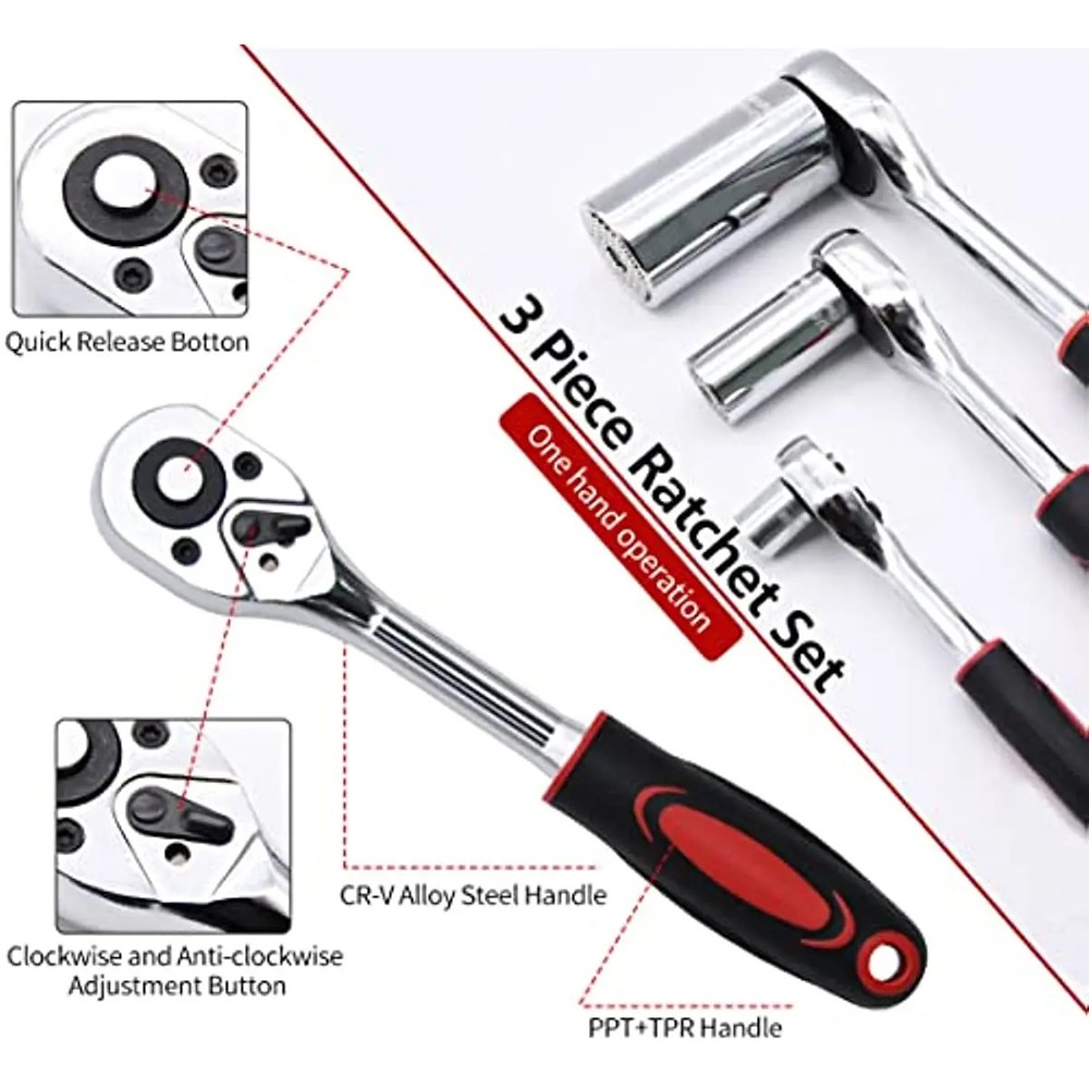Professional Heavy Duty Ratchet Handle Reversible Socket Wrench