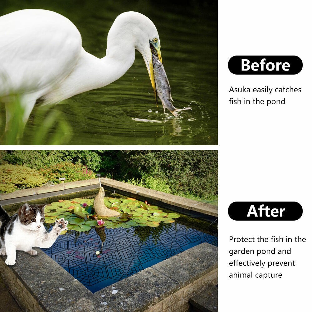 Floating Pond Protection Kit Interlocking Herons Deterrence Fish Protection Net