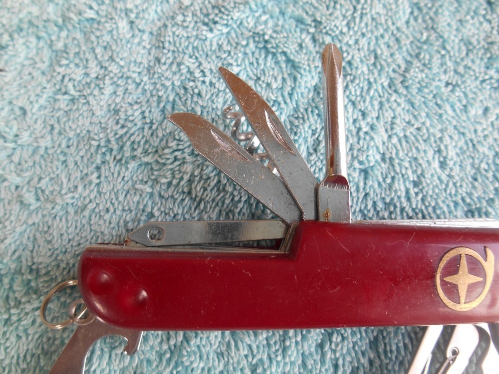 MULTI TOOL Pocket Knife 13 Functions Red Stainless China FOR US ROBOTICS.