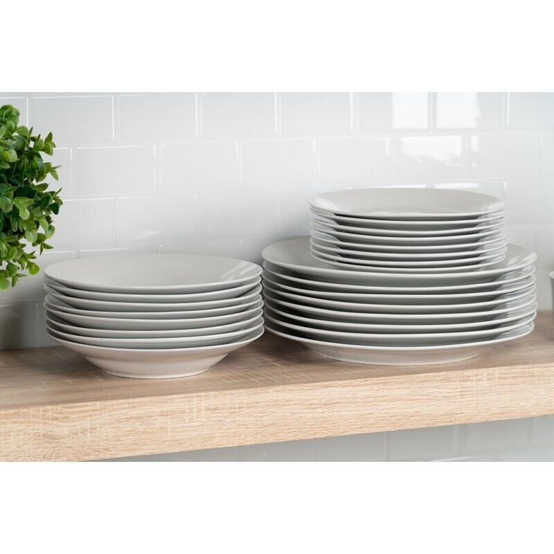 44-Piece White Porcelin China Dinnerware