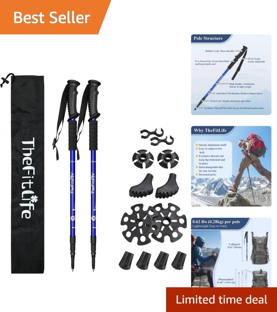 Versatile Hiking Poles with Quick Lock & Compact Foldable Design for Travel