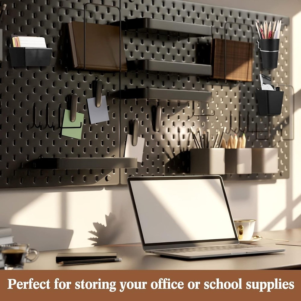 Multi-Functional 12-Piece Pegboard Storage Set: Baskets, Hooks for Every Task