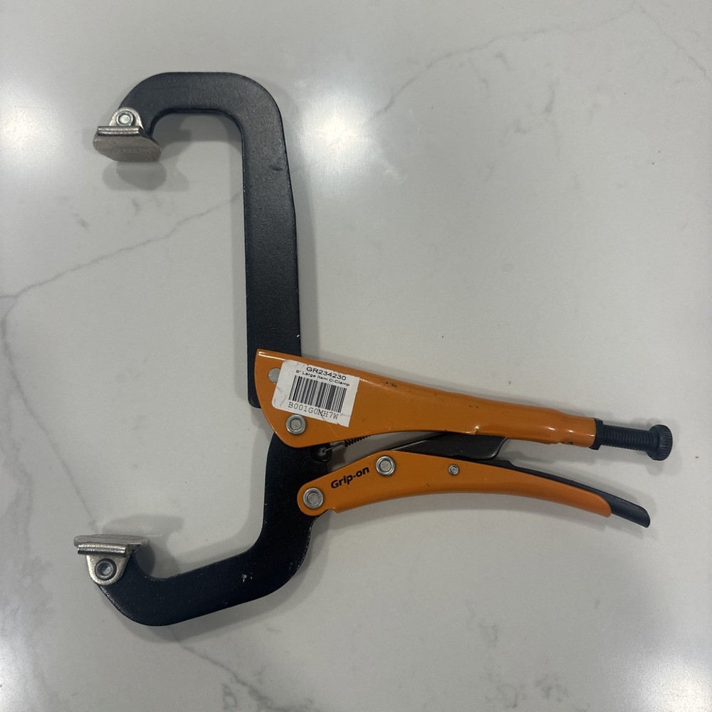 Grip-On-Tools GR234230 9" Epoxy Coated C-Clamp With Swivel Tips