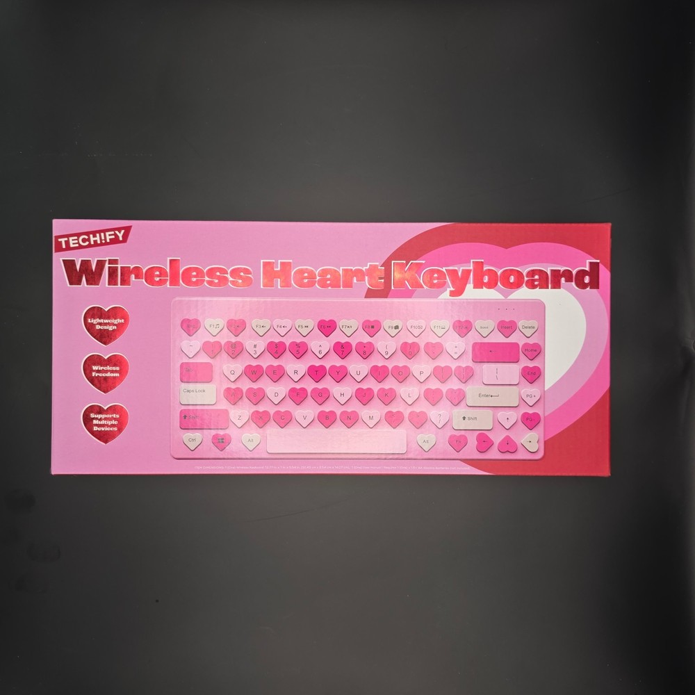 Wireless Heart Keyboard - Pink