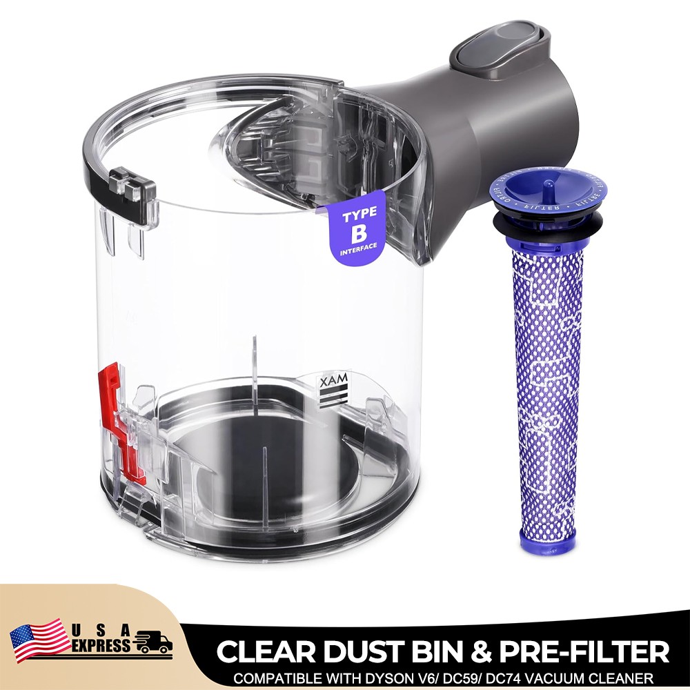 Canister Dust Bin Replace 965660-01 Type B Interface for Dyson V6 DC58 DC59 DC62