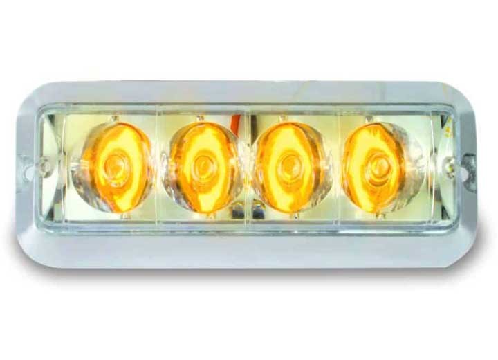 Custer Products STRL4A 4" Amber Flush Mount Self Contained Strobe Light, 3-Wire