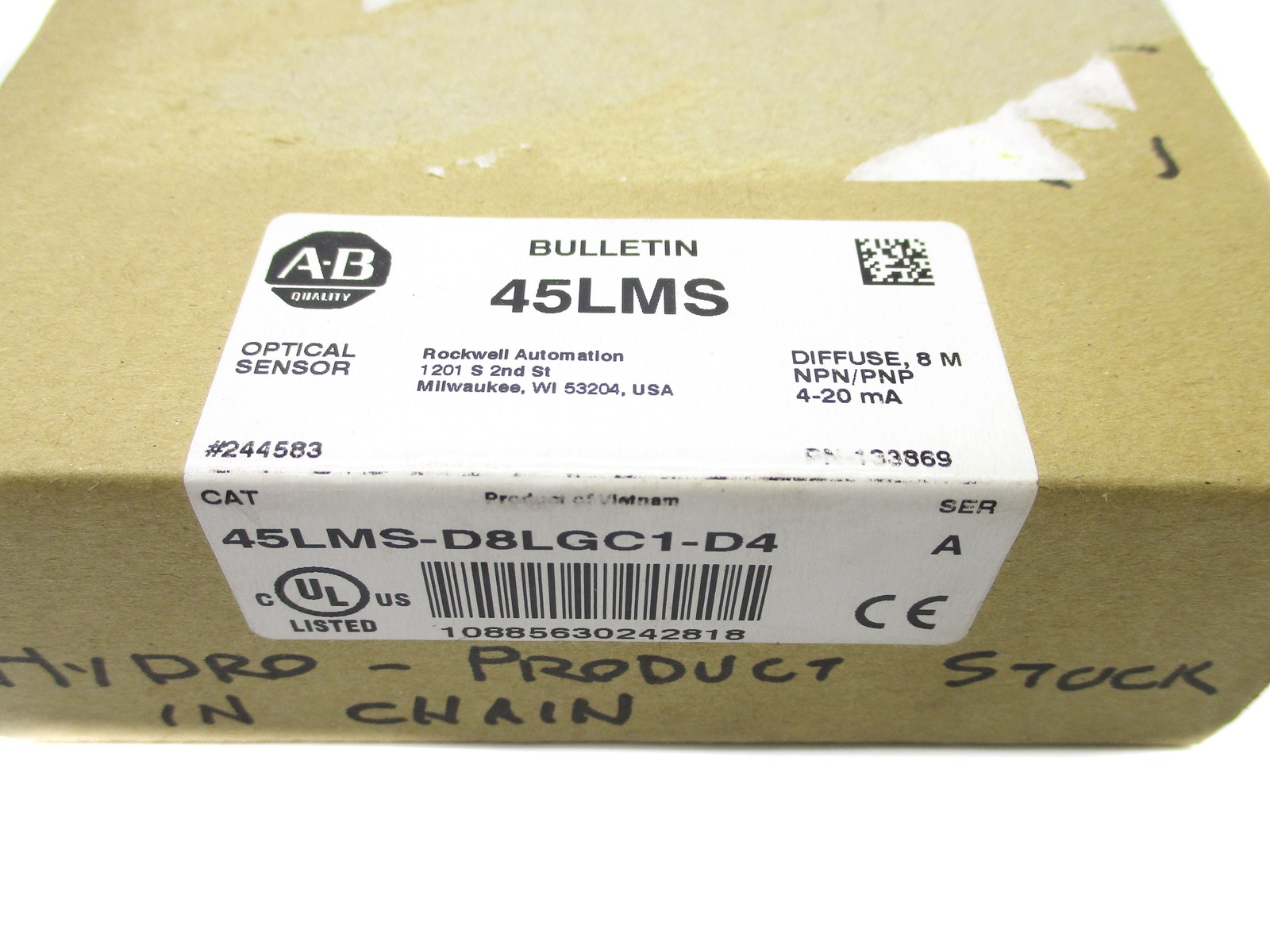 ALLEN BRADLEY 45LMS-D8LGC1-D4 SER. A 10-30VDC (BR/WH) NSMP