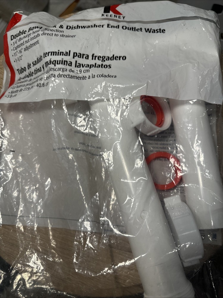 Keeney 119AWK Polypropylene White Continuous Waste End Outlet 1-1/2 in.